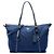 Borsa Tote Convertibile con Chiusura a Zip Prada in Tessuto con Rifiniture in Saffiano Blu