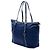 Borsa Tote Convertibile con Chiusura a Zip Prada in Tessuto con Rifiniture in Saffiano Blu - vista 2