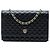 Borsa a tracolla Chanel CC Microquilted in pelle d'agnello nera Wallet On Chain Nero