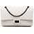 Borsa a tracolla Chanel Reissue 2.55 Double Flap 227 in pelle di vitello invecchiata matelassé bianca Bianco