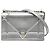 Borsa a tracolla Diorama con patta Microcannage in vernice metallizzata argento, dimensione Medium