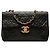 Borsa a tracolla Chanel Maxi XL Classic Single Flap in pelle di agnello nera Nero