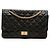 Borsa a tracolla Chanel Reissue 2.55 Double Flap 227 in pelle di vitello invecchiata matelassé nera Nero