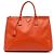 Tote Prada Galleria Double Zip Extra Large em Saffiano Lux Laranja