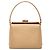 Bamboo Bolsa Gucci em couro de bezerro granulado bege com alça de bambu