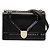 Borsa a tracolla Diorama media in pelle di vitello con ricami di cristalli nera Dior Nero