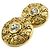 Orecchini a clip rotondi in cristallo placcati oro Chanel CC Gold D'oro