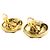 Orecchini a clip rotondi in cristallo placcati oro Chanel CC Gold D'oro - vista 15