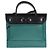 Hermès Noir Vache Hunter Malachite Toile Canvas Herbag Zip 31 Verde - vista 2