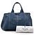 Borsa Tote Prada Large Denim Canapa Logo blu - vista 7