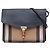 Borsa a tracolla Derby Macken Burberry House Check in tela blu e pelle