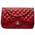 Borsa a tracolla Chanel Jumbo Classic Double Flap in pelle di agnello rossa Rosso