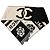 Sciarpa Chanel CC Camelia in Cashmere e Lana Nero Bianco D'oro