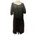 Autre Marque Vestido negro de voile a rayas