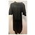 Autre Marque Vestido negro de voile a rayas - vista 2
