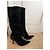Autre Marque Hohe schwarze Wildlederstiefel - Ansicht 4
