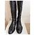 Autre Marque Bottes hautes en cuir noir - vue 2