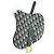 Dior Borsa cintura Mini Saddle Oblique Jacquard Nero Blu Beige - vista 10