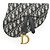 Dior Borsa cintura Mini Saddle Oblique Jacquard Nero Blu Beige - vista 4