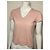 Gucci T-shirt gola V em algodão rosa - vista 3