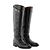 HERMÈS - Botas Jumping Hermès en cuero liso negro (T37,5)