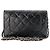 CHANEL - Borsa a tracolla Wallet On Chain 2.55 in pelle stropicciata nera Nero - vista 3