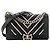 CHANEL - Borsa a tracolla Boy Chanel in pelle liscia chevron iridescente e nera Nero