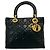 Borsa Lady Dior Medium in pelle d'agnello Cannage nera Nero