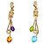 Orecchini Bulgari B.Zero1 Allegra Oro Giallo 750/18K Pavé di Diamanti & Pietre Preziose Multicolore D'oro