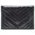Yves Saint Laurent Borsa a pochette a busta vintage in pelle trapuntata nera Nero