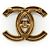 Timeless Chanel Spilla Paris Gold Metal Brass CC Logo Turnlock Aged Metal D'oro - vista 2