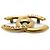 Timeless Chanel Spilla Paris Gold Metal Brass CC Logo Turnlock Aged Metal D'oro - vista 3
