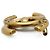 Timeless Chanel Spilla Paris Gold Metal Brass CC Logo Turnlock Aged Metal D'oro - vista 4