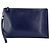 Fendi Pochette Wristlet Clutch in pelle blu navy con logo FF in rilievo