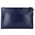 Fendi Pochette Wristlet Clutch in pelle blu navy con logo FF in rilievo - vista 3