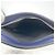 Fendi Pochette Wristlet Clutch in pelle blu navy con logo FF in rilievo - vista 7