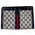 Gucci Vintage Blue Canvas Monogram GG Supreme Web Ophidia Clutch Blau