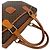 Céline Celine Vintage Macadam Blazon Pattern Triomphe Lederhandtasche Braun - Ansicht 4