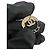Chanel Coco Mark Motif vergoldete Stecker-Ohrringe Golden - Ansicht 3