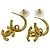 Chanel Coco Mark vergoldete Stecker-Ohrringe Golden - Ansicht 7