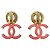 Orecchini a lobo Chanel Coco Mark placcati in oro Rosa D'oro