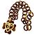 Collana a catena CHANEL Coco Mark tartarugato Marrone D'oro