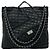 Chanel 2.55 gesteppte Leder-Schultertasche Schwarz