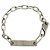 Bracciale a catena in argento sterling con placca logo vintage Gucci