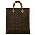 Louis Vuitton Vintage Sac Plat Monogram Leather Tote Bag Braun