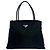 Tote Bolso de mano Prada en nylon Tessuto Pocono con placa de logo triangular Negro