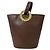 Céline Celine Vintage Circle Logo Hardware Leather Shoulder Tote Bag Brown
