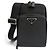 Bolsa de ombro Prada em couro Saffiano com logo triangular Preto