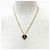 Chanel I26P Coco Mark Heart Anhänger Halskette Schwarz Golden - Ansicht 3