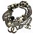 Ceinture chaîne Chanel Vintage 04A GP avec strass et logo Coco Mark Noir Argenté